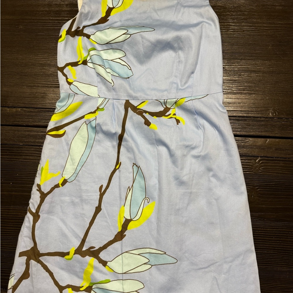 Marimekko for ANTHROPOLOGIE Blue Floral Sleeveless Dress Size 6